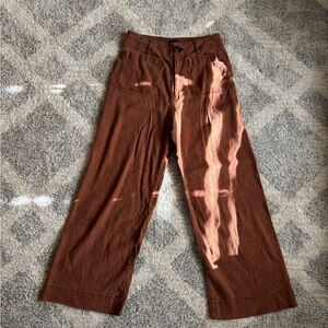 Maeve Colette cropped linen blend pants 28